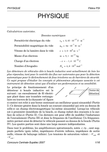 Sujet de Physique PSI 2007 - Concours Centrale