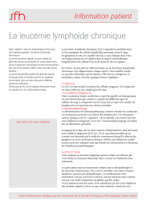 La leucémie lymphoïde chronique - Sociéte Française d`hématologie