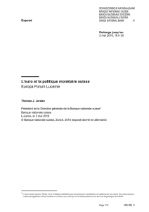 L`euro et la politique monétaire suisse