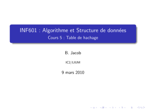 INF601 : Algorithme et Structure de données