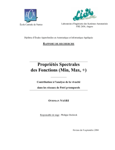 Propriétés Spectrales des Fonctions (Min, Max, +)