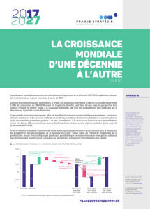 La croissance mondiale d`une d&eacute;cennie &agrave; l`autre