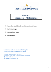 Brochures de la licence 3 - Université Paris 1 Panthéon