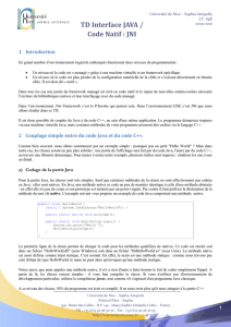 TD Interface JAVA / Code Natif : JNI