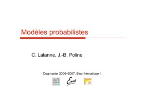 Modèles probabilistes pour les Sciences Cognitives