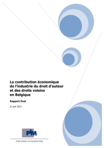 La contribution économique de l`industrie du droit d`auteur en