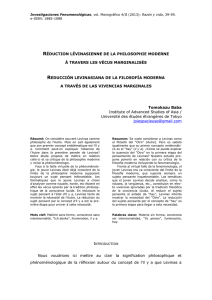 réduction lévinasienne de la philosophie moderne à travers