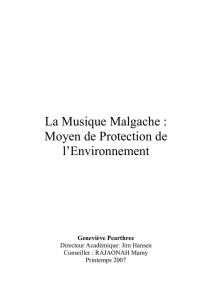 La Musique Malgache : Moyen de Protection de l`Environnement
