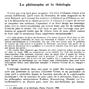 Le philosophe et la théologie