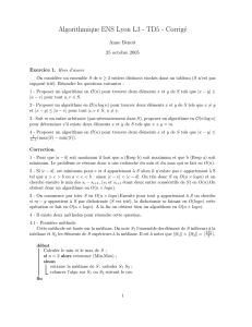 Algorithmique ENS Lyon L3 - TD5 - Corrigé