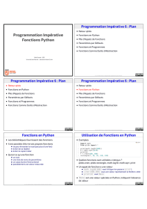 Programmation Impérative Fonctions Python