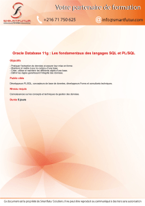 Oracle Database 11g : Les fondamentaux des langages SQL et PL