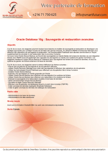Oracle Database 10g : Sauvegarde et restauration