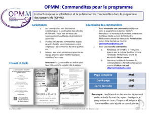 OPMM: Commanditaires pour le programme