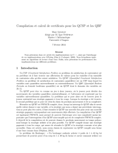 Compilation et calcul de certificats pour les QCSP et les QBF