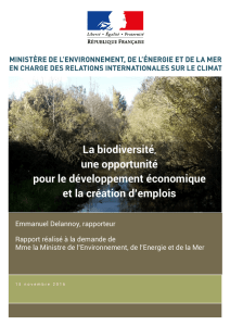 La biodiversité, une opportunité pour le développement