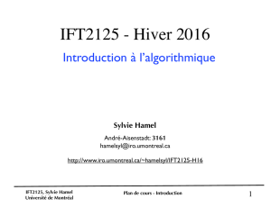 IFT2125 - Hiver 2016 - Département d`informatique et de recherche