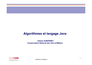 Algorithmes et langage Java - Deptinfo