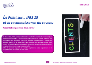 Le Point sur… IFRS 15 et la reconnaissance du revenu