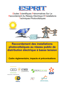 Raccordement des installations photovoltaïques au réseau public