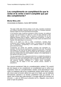 Les compléments ne complètent-ils que le verbe et le verbe n`est