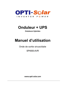 Onduleur + UPS Manuel d`utilisation - OPTI