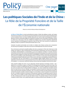 Les politiques Sociales de l`Inde et de la Chine