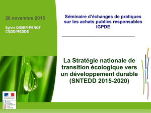 La Stratégie nationale de transition écologique