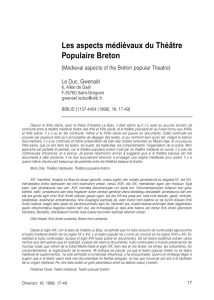 Les aspects médiévaux du théâtre populaire breton. IN