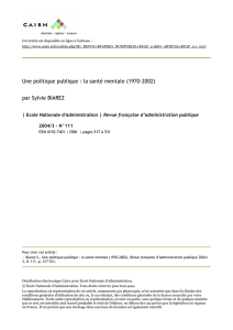 Une politique publique : la santé mentale (1970-2002)