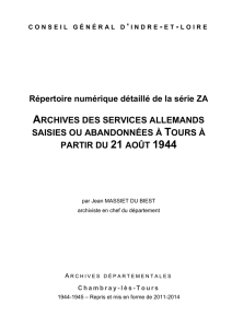 ZA - Archives allemandes - Archives départementales d`Indre et Loire