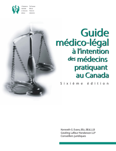 guide médico-légal à l`intention des médecins pratiquant au Canada