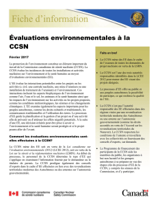 Évaluation environnementales à la CCSN