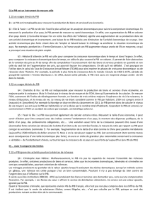 I) Le PIB est un instrument de mesure utile 1.1) Les