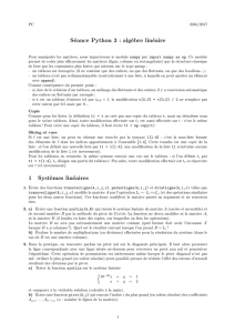 Séance Python 3 : algèbre linéaire 1 Systèmes linéaires