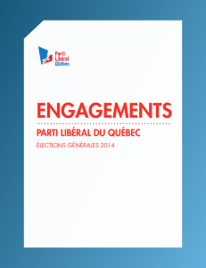 Engagements du Parti libéral du Québec