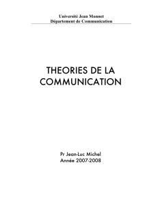 THEORIES DE LA COMMUNICATION - Jean