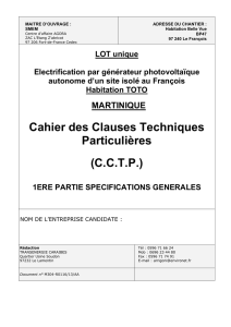 Cahier des Clauses Techniques Particulières (CCTP)