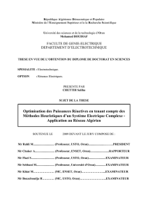 Optimisation des Puissances Réactives en tenant compte des