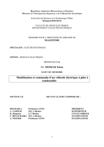 Modélisation et commande d`un véhicule électrique à piles à