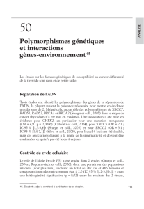 Polymorphismes génétiques et interactions gènes - iPubli