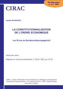 La constitutionnalisation de l`ordre économique - CIRAC