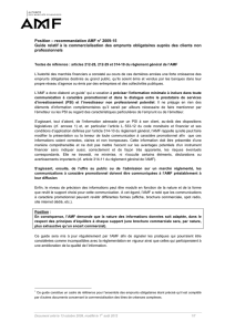 Position – recommandation AMF n° 2009