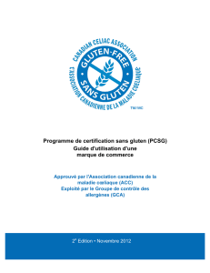 Programme de certification sans gluten (PCSG) Guide d`utilisation d