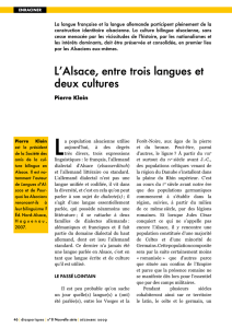 L`Alsace, entre trois langues et deux cultures