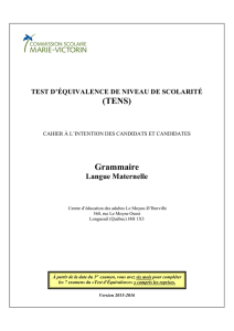 Grammaire - Commission scolaire Marie