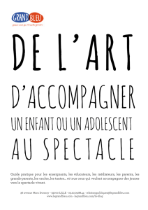 De l`art d`accompagner un enfant ou un adolescent au spectacle