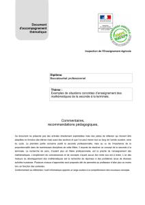 Exemples de situations concrètes d`enseignement des