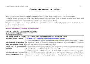 LA FRANCE EN REPUBLIQUE 1880-1945