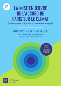 la mise en œuvre de l`accord de Paris sur le climat